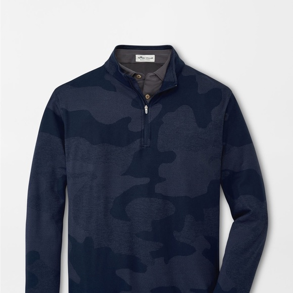 Peter Millar Navy Camo Quarter-Zip | Medium - Picture 2 of 4